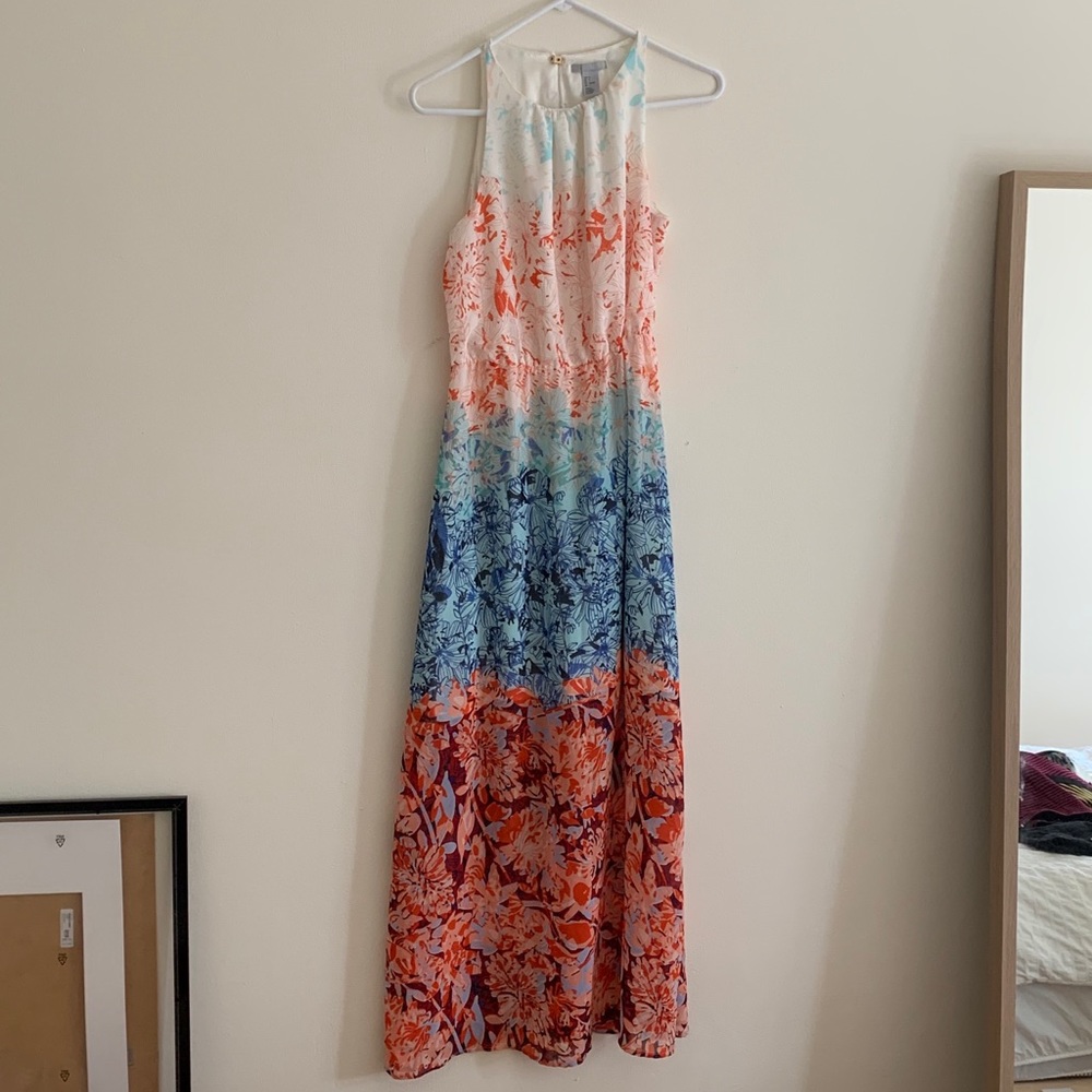 Floor length ombré dress